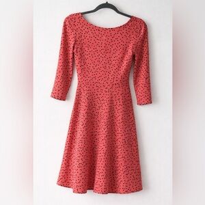 GAP Red and Black Polka Dot Long Sleeve Dress